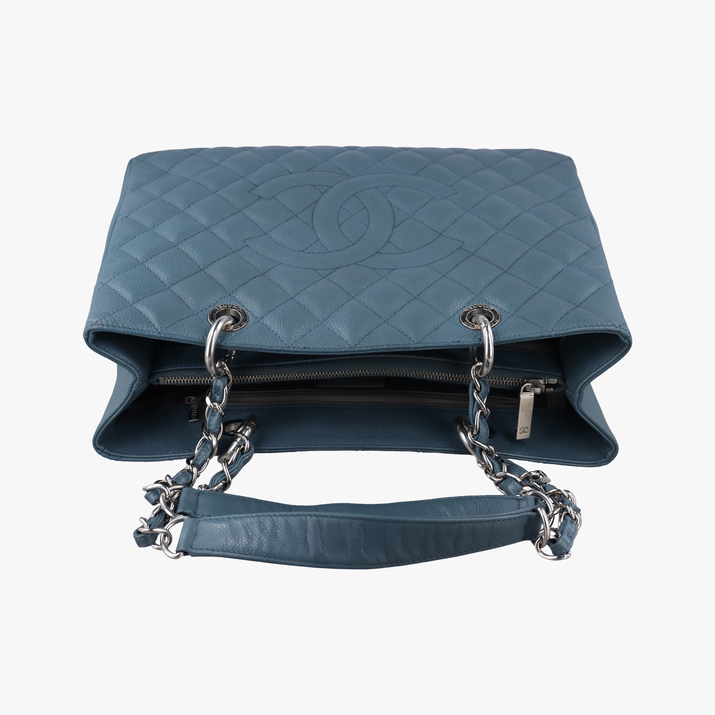 Pre-owned Chanel Matelasse Cocomark GST Blue caviar skin A50995 shoulderbag | stylenewstar