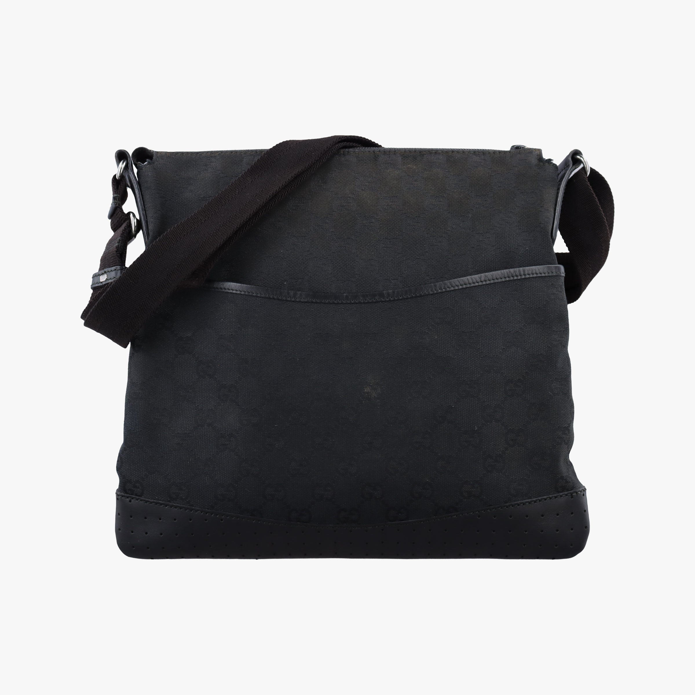 Pre-owned Gucci Flora Black Leather×Canvas 145857 shoulderbag | stylenewstar