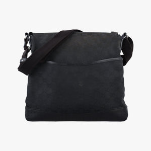 Pre-owned Gucci Flora Black Leather×Canvas 145857 shoulderbag | stylenewstar
