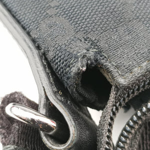 Pre-owned Gucci Flora Black Leather×Canvas 145857 shoulderbag | stylenewstar
