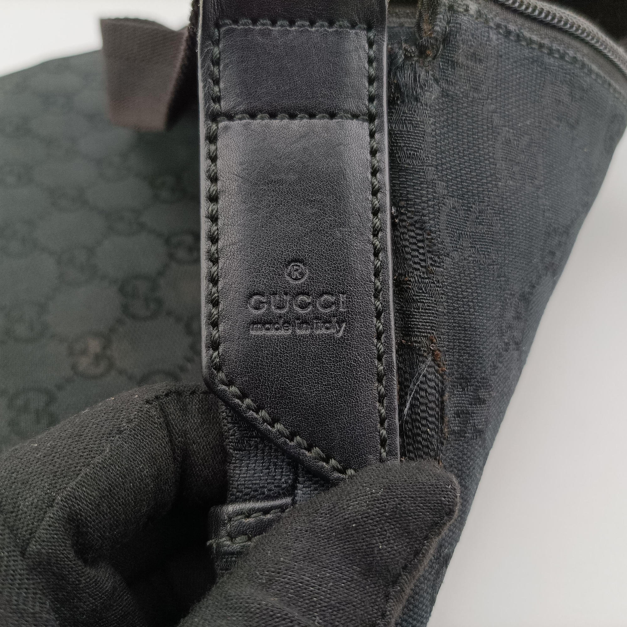 Pre-owned Gucci Flora Black Leather×Canvas 145857 shoulderbag | stylenewstar