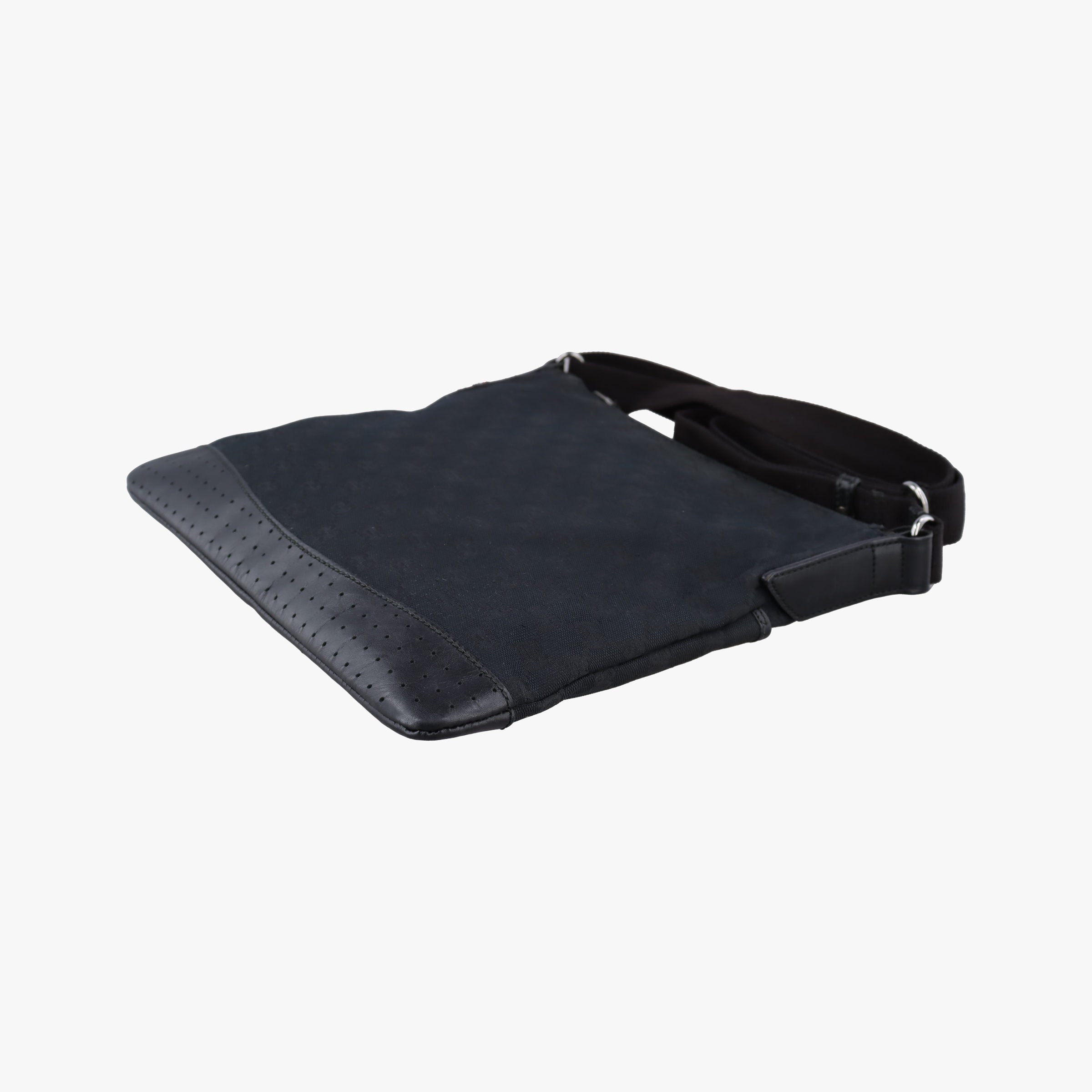 Pre-owned Gucci Flora Black Leather×Canvas 145857 shoulderbag | stylenewstar