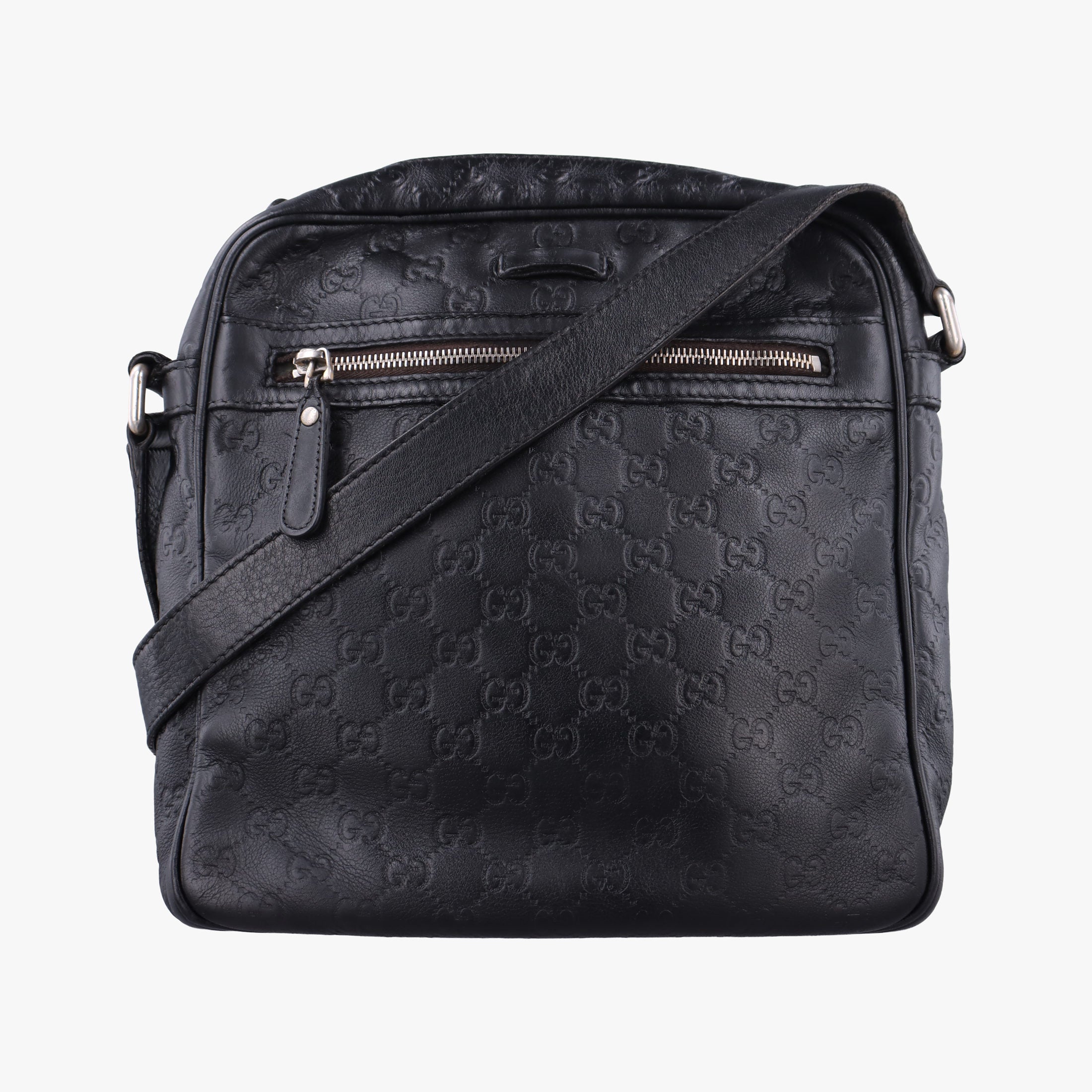 Pre-owned Gucci GG Imprime Messenger Black Leather 201448 shoulderbag | stylenewstar