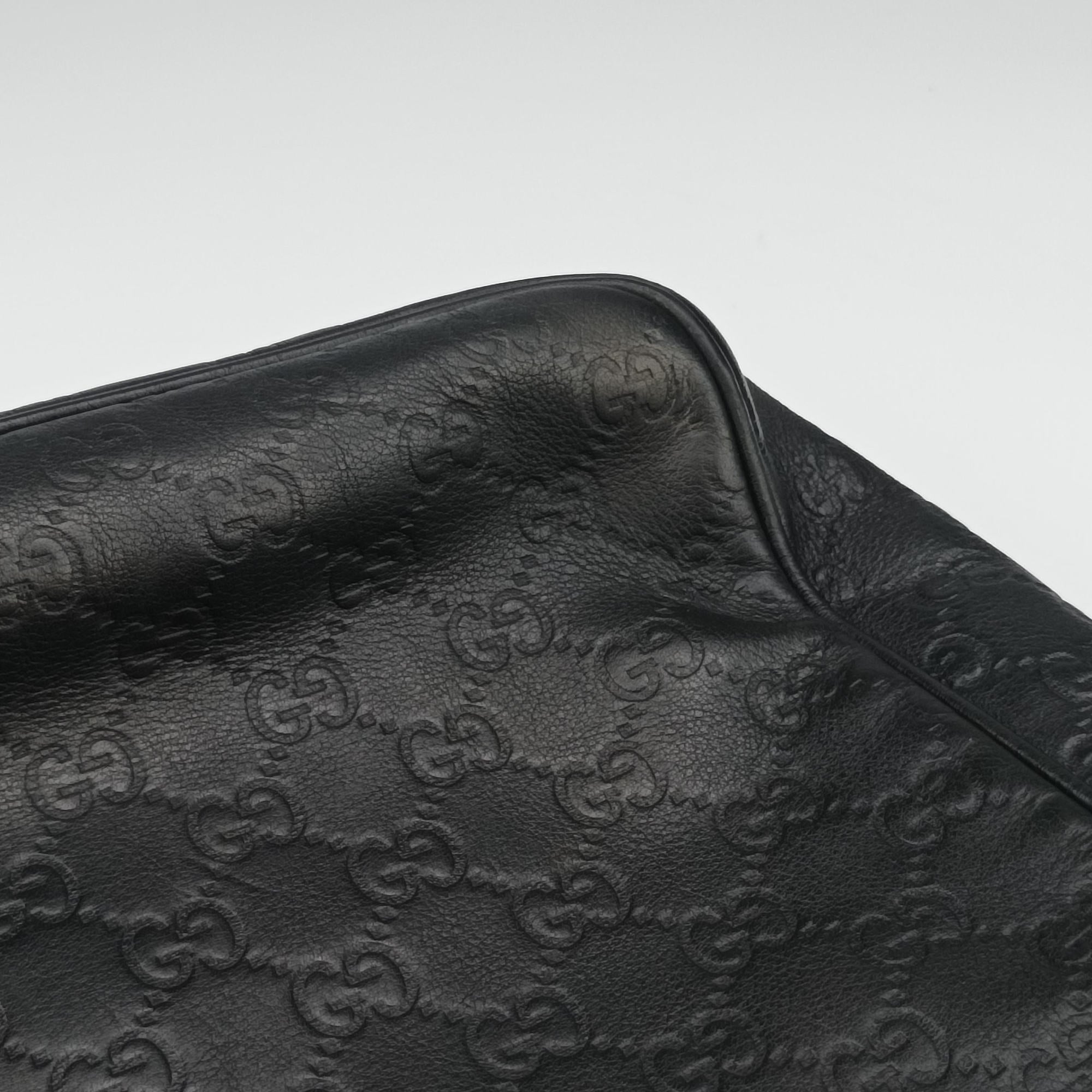 Pre-owned Gucci GG Imprime Messenger Black Leather 201448 shoulderbag | stylenewstar