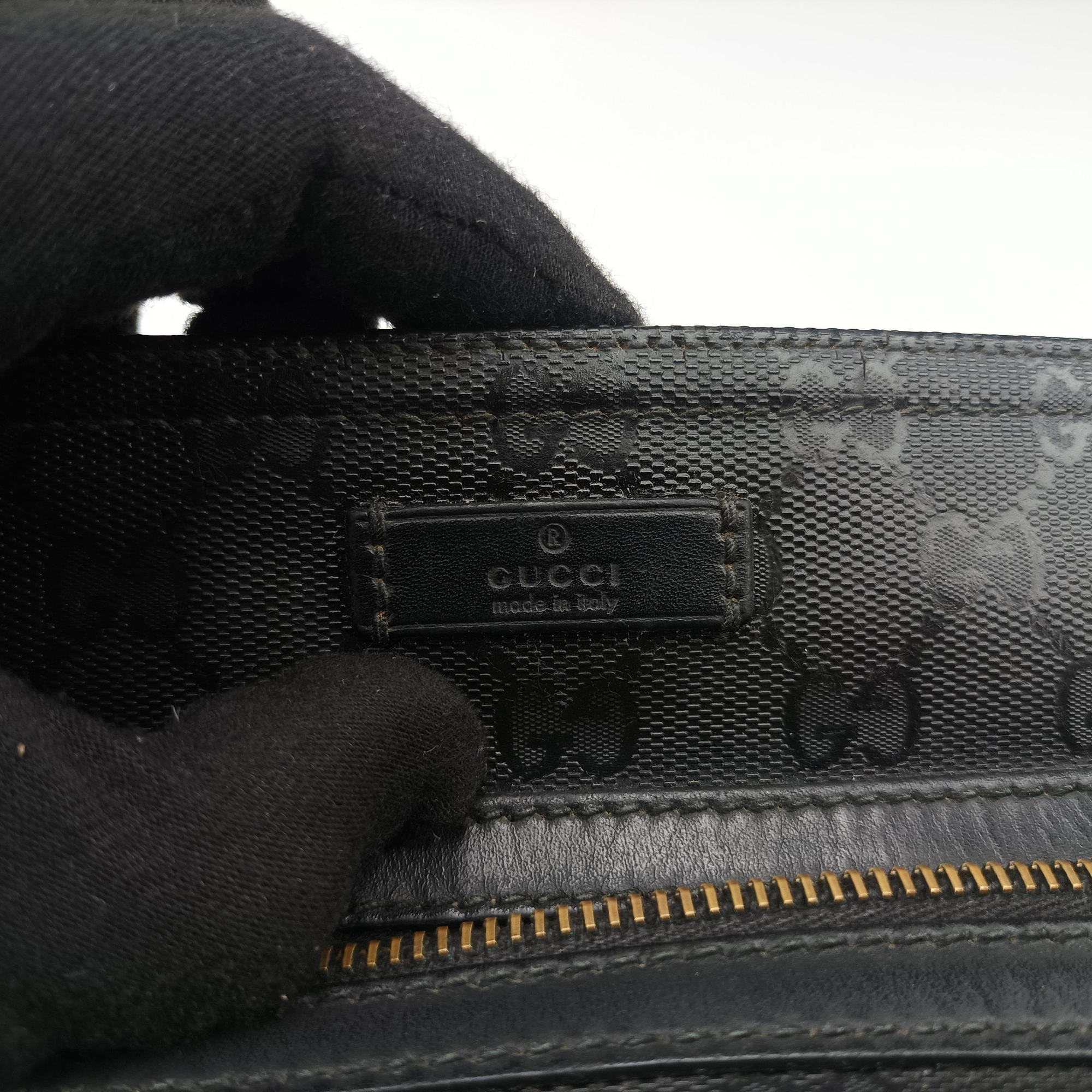 Vintage Gucci GG Imprime Messenger Black PVC coated canvas x Leather 295257 shoulderbag | stylenewstar