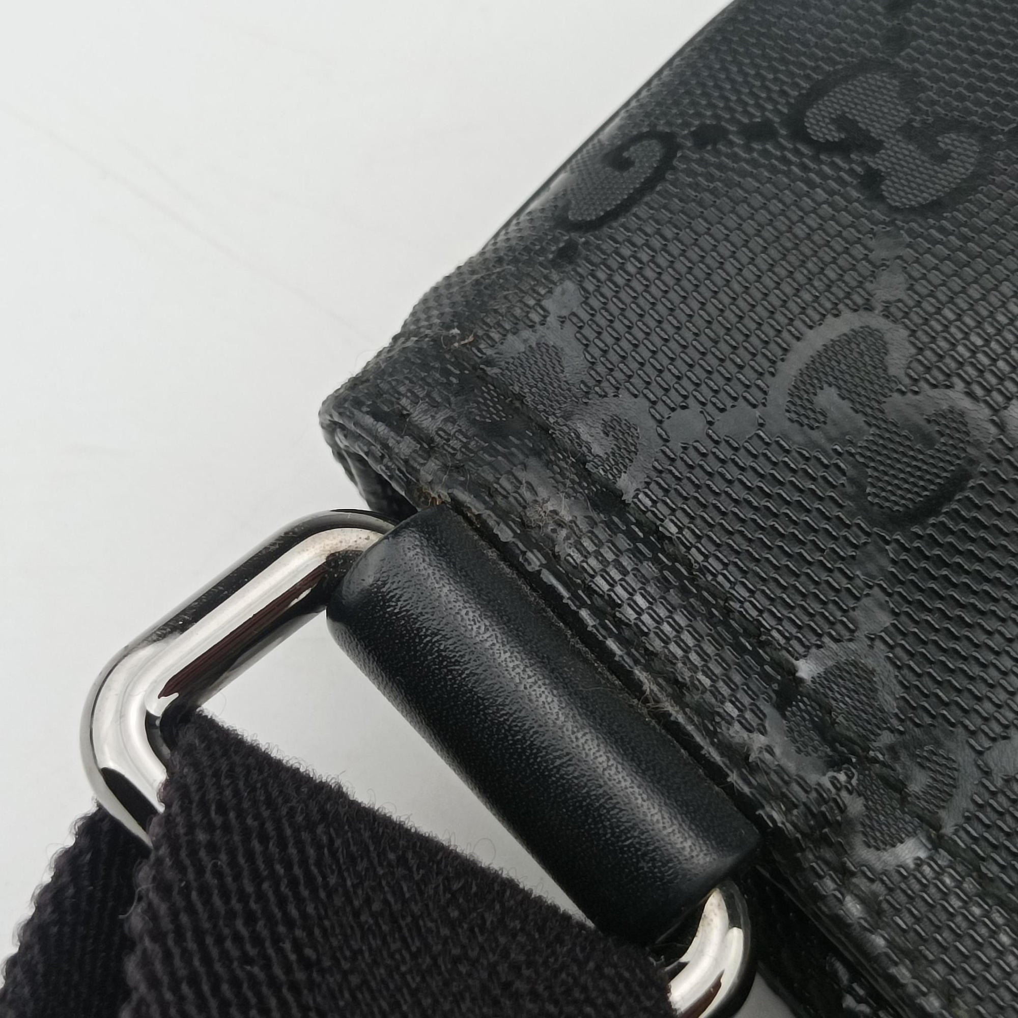 Vintage Gucci GG Imprime Messenger Black PVC coated canvas x Leather 295257 shoulderbag | stylenewstar