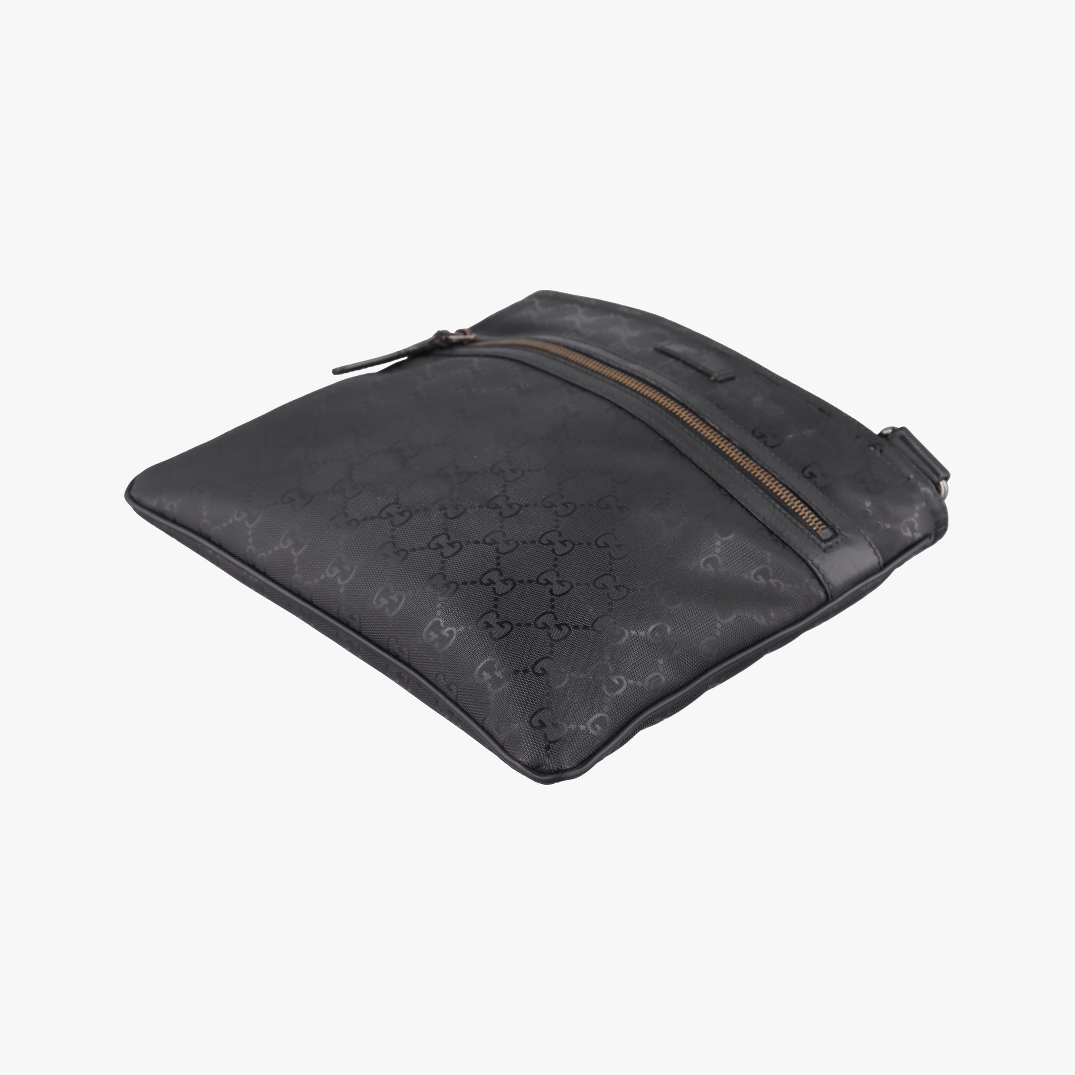 Vintage Gucci GG Imprime Messenger Black PVC coated canvas x Leather 295257 shoulderbag | stylenewstar