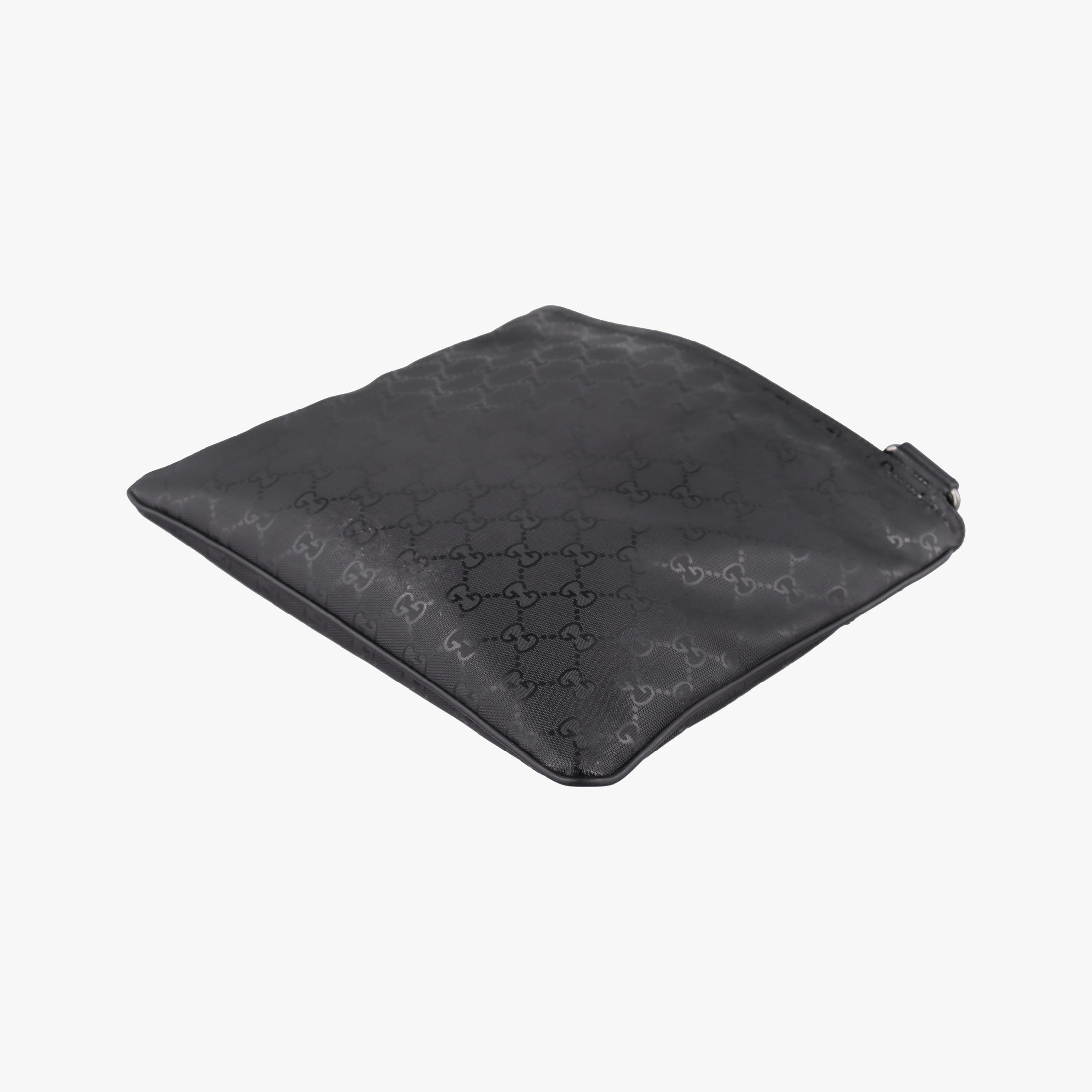 Vintage Gucci GG Imprime Messenger Black PVC coated canvas x Leather 295257 shoulderbag | stylenewstar