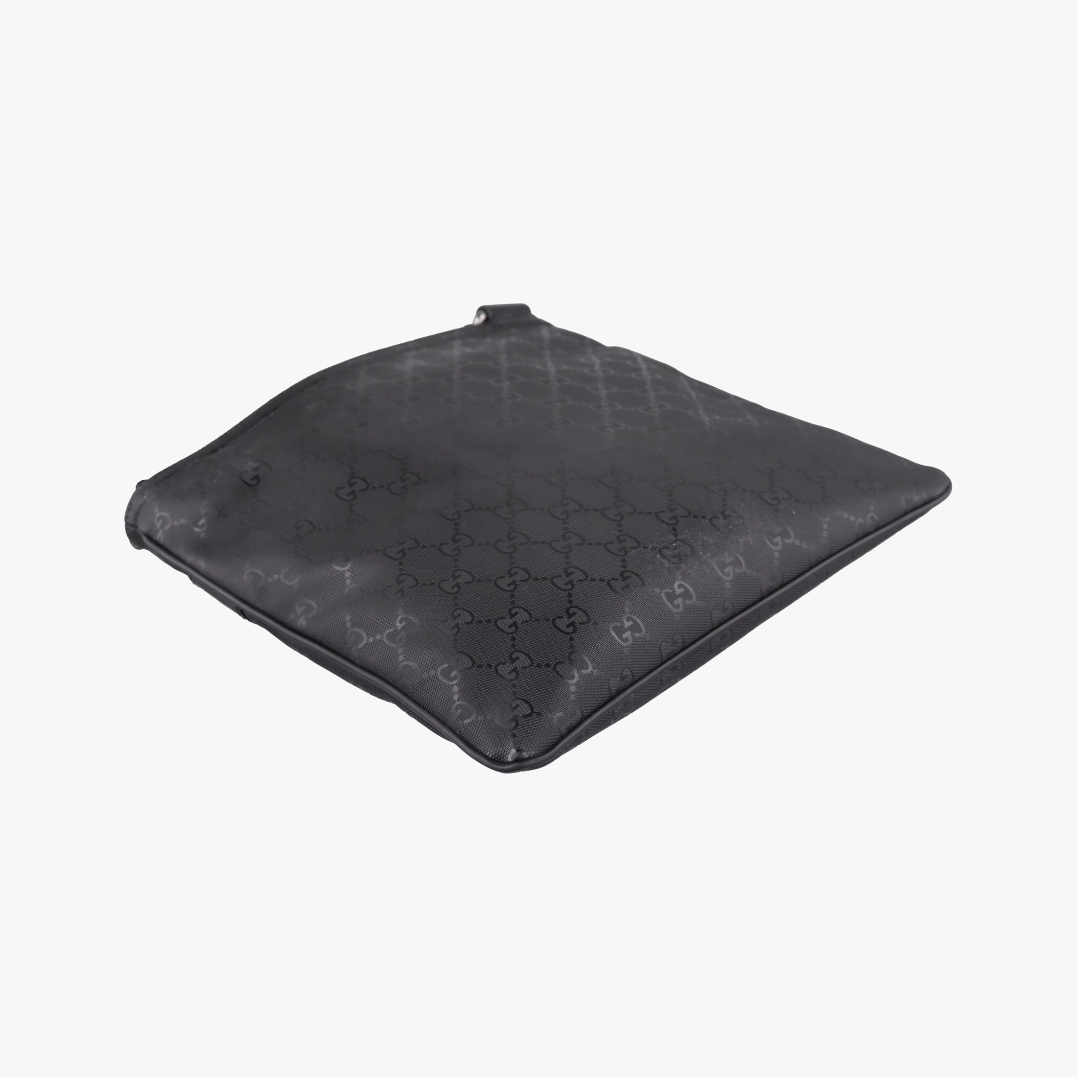 Vintage Gucci GG Imprime Messenger Black PVC coated canvas x Leather 295257 shoulderbag | stylenewstar