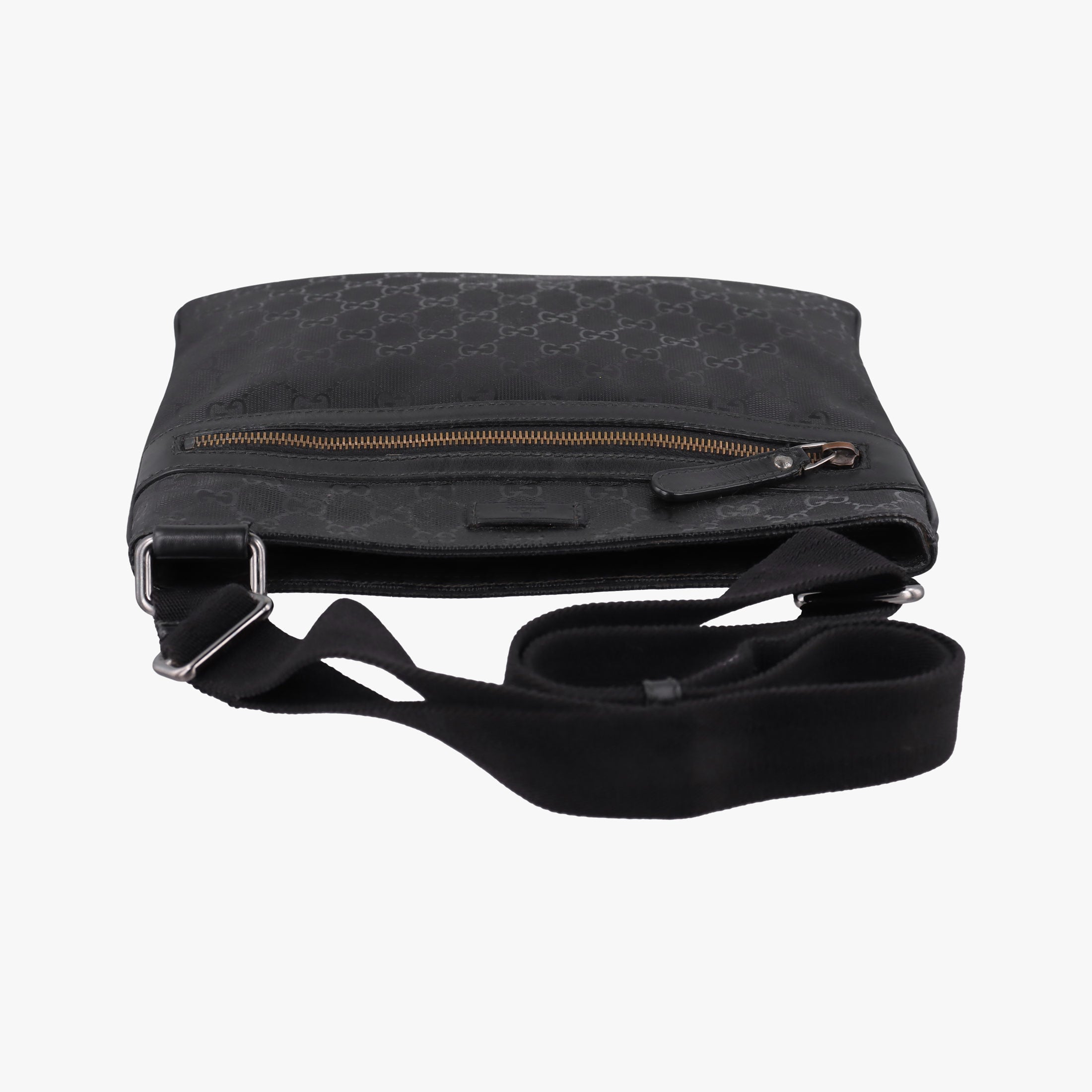 Vintage Gucci GG Imprime Messenger Black PVC coated canvas x Leather 295257 shoulderbag | stylenewstar