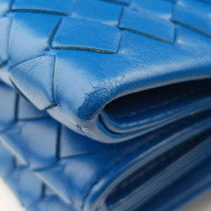 Pre-owned Bottega Veneta Roma Intrecciato Blue lambskin  shoulderbag | stylenewstar