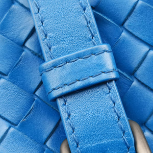 Pre-owned Bottega Veneta Roma Intrecciato Blue lambskin  shoulderbag | stylenewstar