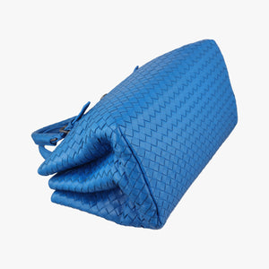 Pre-owned Bottega Veneta Roma Intrecciato Blue lambskin  shoulderbag | stylenewstar