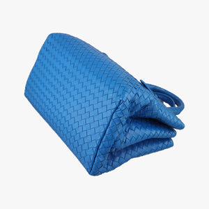 Pre-owned Bottega Veneta Roma Intrecciato Blue lambskin  shoulderbag | stylenewstar