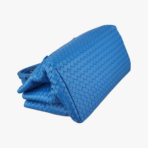 Pre-owned Bottega Veneta Roma Intrecciato Blue lambskin  shoulderbag | stylenewstar