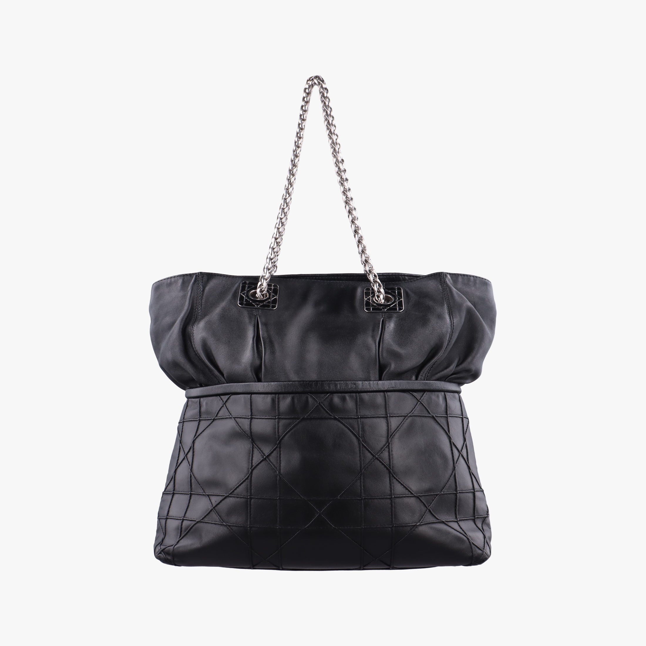 Secondhand Christian Dior Cannage Soft Shopping Black lambskin  shoulderbag | stylenewstar