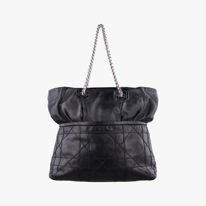Secondhand Christian Dior Cannage Soft Shopping Black lambskin  shoulderbag | stylenewstar