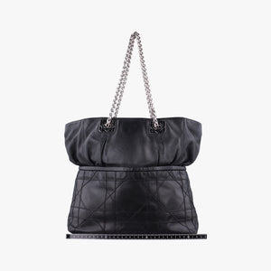 Secondhand Christian Dior Cannage Soft Shopping Black lambskin  shoulderbag | stylenewstar