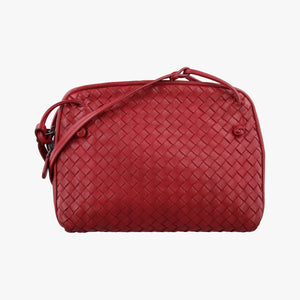 Pre-owned Bottega Veneta NODINI Intrecciato Red lambskin  shoulderbag | stylenewstar