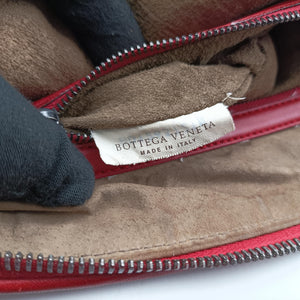 Pre-owned Bottega Veneta NODINI Intrecciato Red lambskin  shoulderbag | stylenewstar