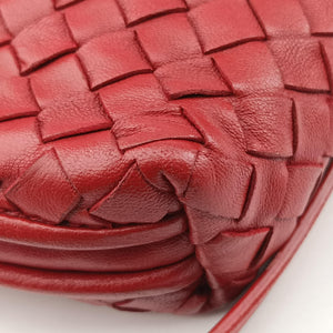 Pre-owned Bottega Veneta NODINI Intrecciato Red lambskin  shoulderbag | stylenewstar