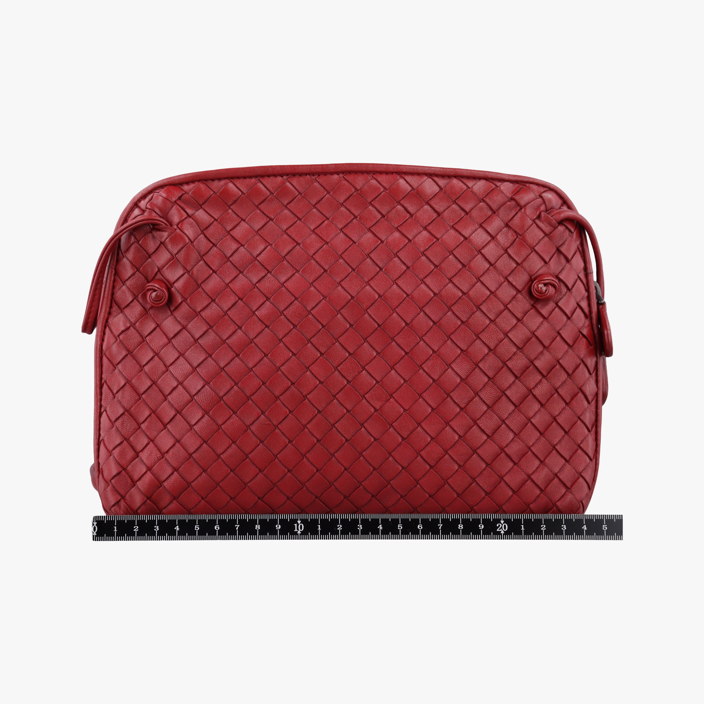 Pre-owned Bottega Veneta NODINI Intrecciato Red lambskin  shoulderbag | stylenewstar
