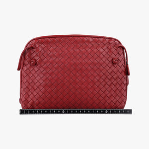 Pre-owned Bottega Veneta NODINI Intrecciato Red lambskin  shoulderbag | stylenewstar