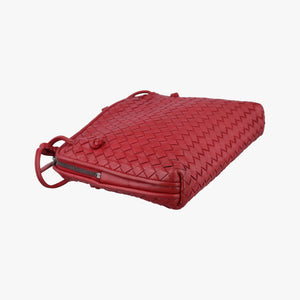 Pre-owned Bottega Veneta NODINI Intrecciato Red lambskin  shoulderbag | stylenewstar