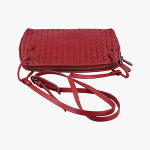 Pre-owned Bottega Veneta NODINI Intrecciato Red lambskin  shoulderbag | stylenewstar
