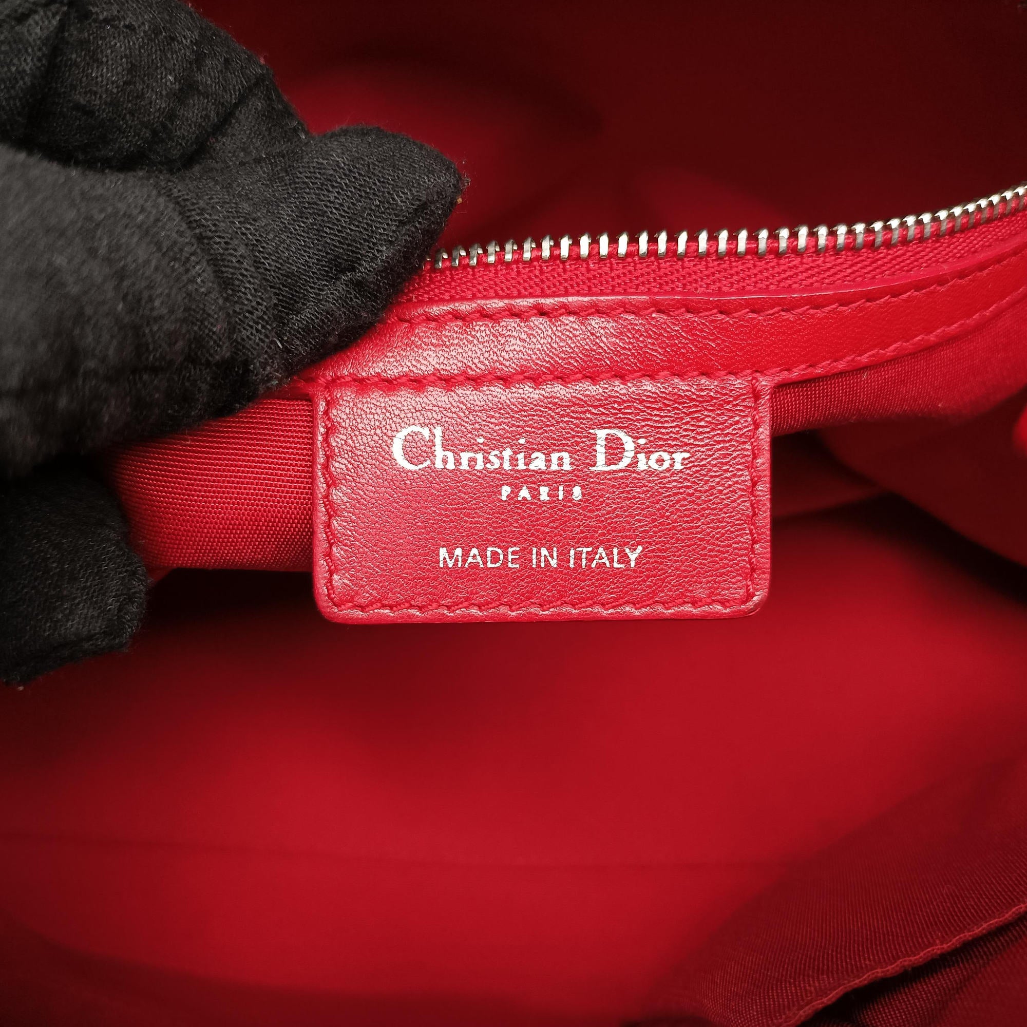 Pre-owned Christian Dior Granville Red lambskin  shoulderbag | stylenewstar