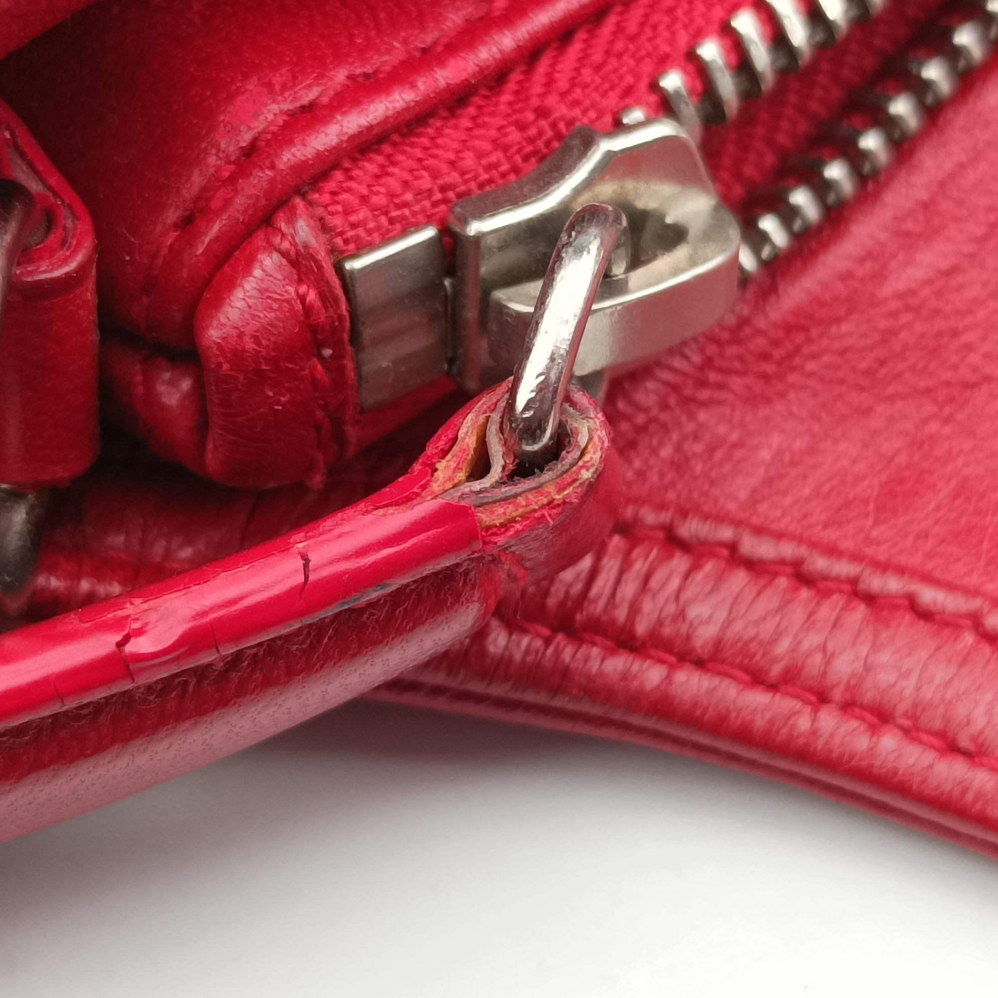 Pre-owned Christian Dior Granville Red lambskin  shoulderbag | stylenewstar