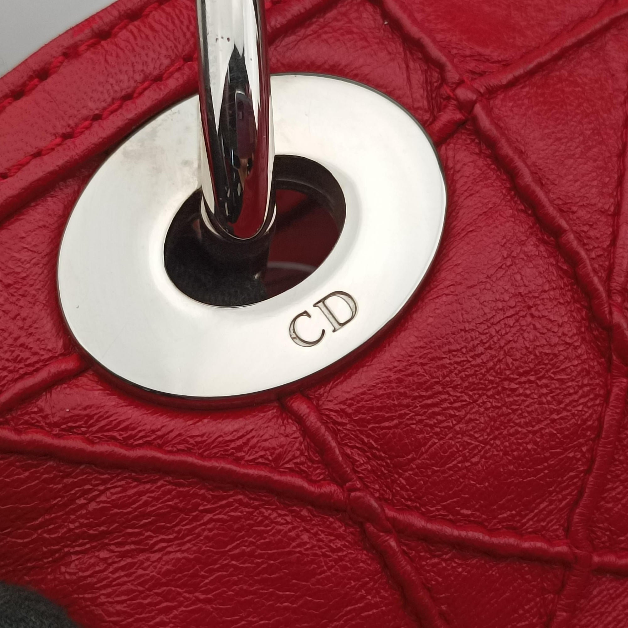 Pre-owned Christian Dior Granville Red lambskin  shoulderbag | stylenewstar