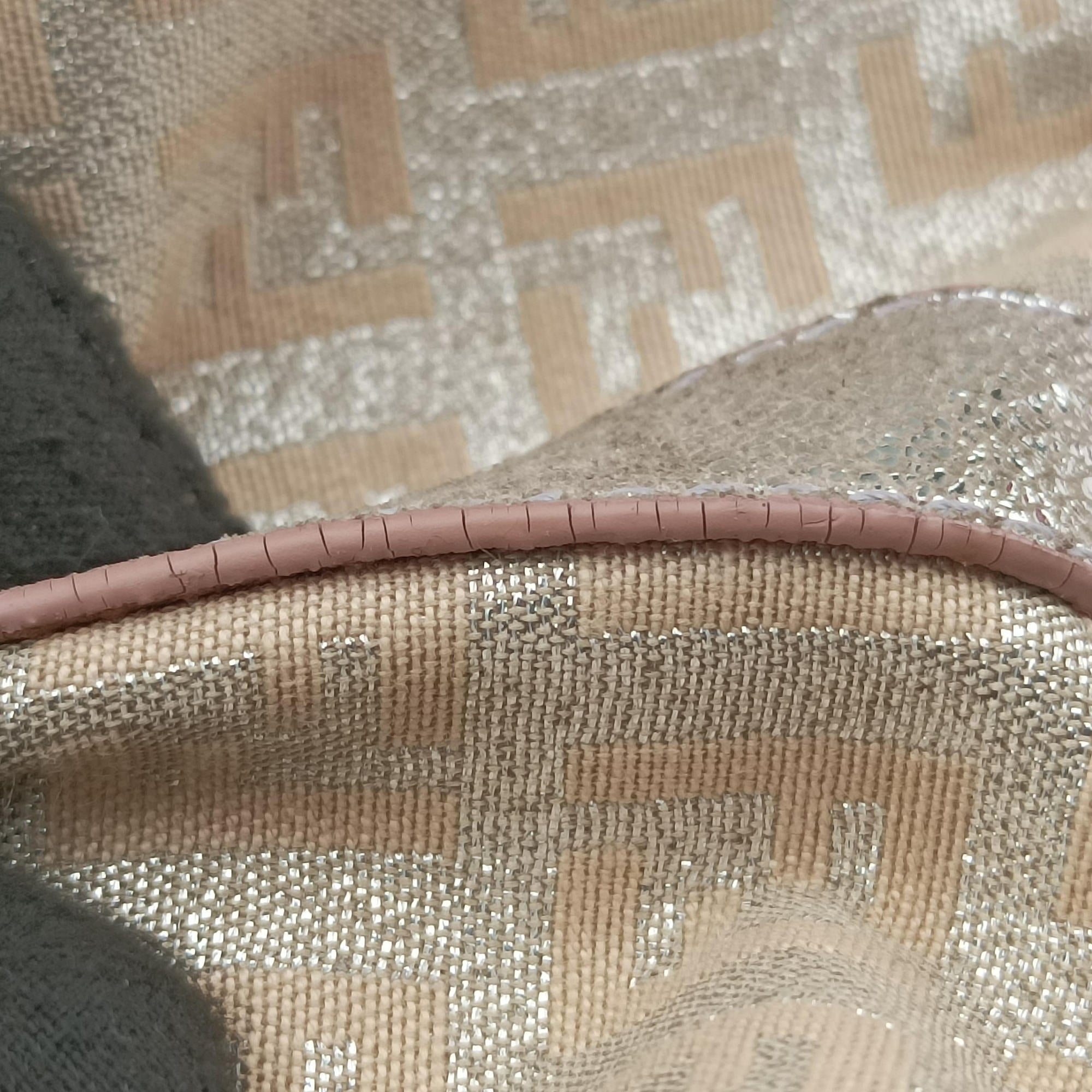 Pre-owned Fendi Zucchino Glitter Logo Pink Canvas 8BL068 handbag | stylenewstar