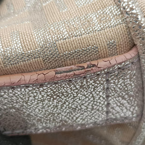 Pre-owned Fendi Zucchino Glitter Logo Pink Canvas 8BL068 handbag | stylenewstar