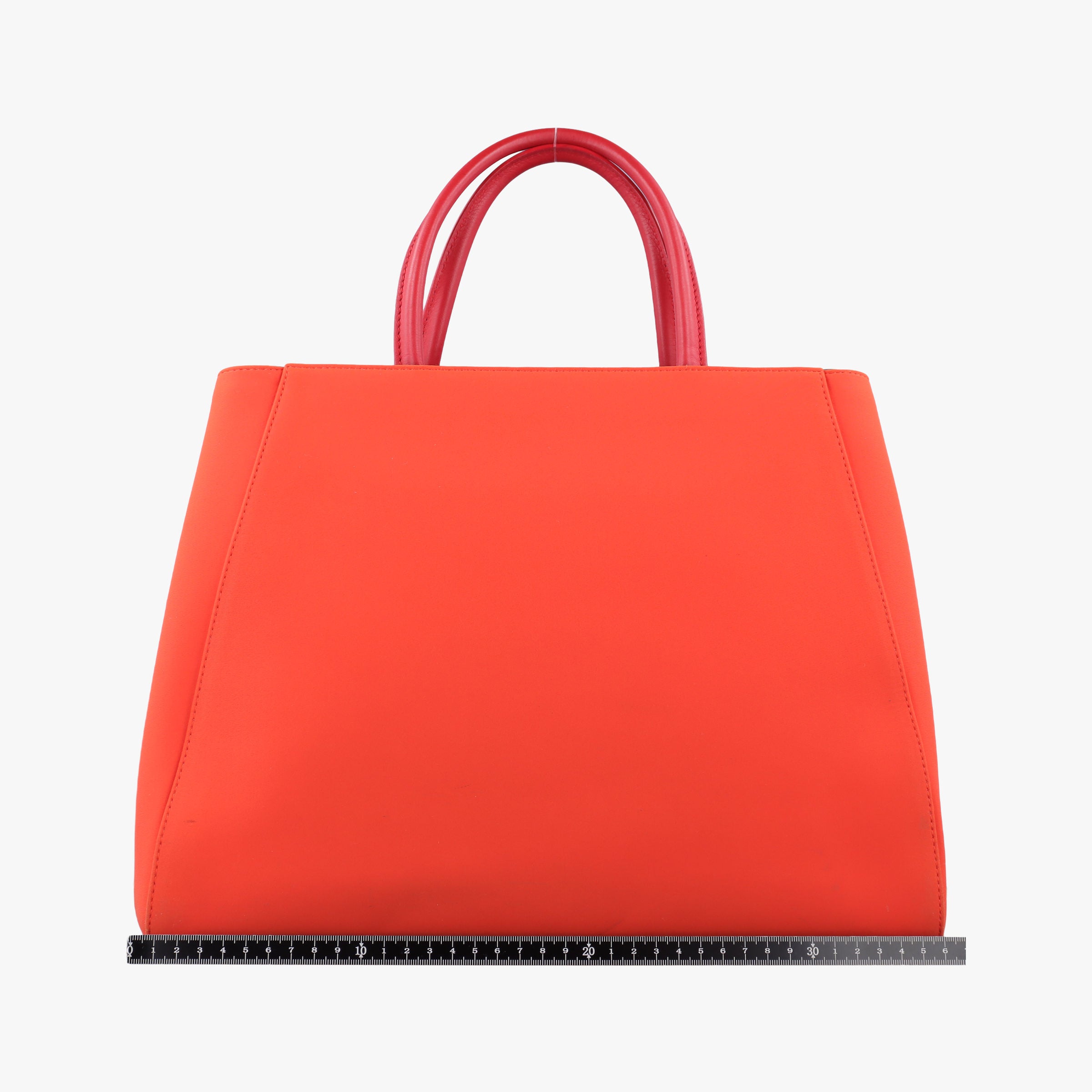 Pre-owned Fendi 2 JOURS Orange x Red fabric x Leather 8BH250 shoulderbag | stylenewstar
