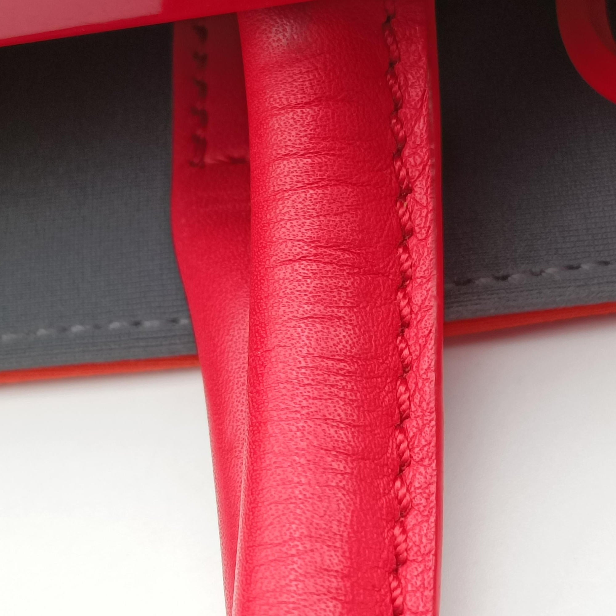 Pre-owned Fendi 2 JOURS Orange x Red fabric x Leather 8BH250 shoulderbag | stylenewstar