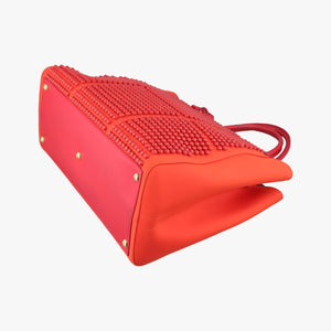 Pre-owned Fendi 2 JOURS Orange x Red fabric x Leather 8BH250 shoulderbag | stylenewstar