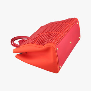 Pre-owned Fendi 2 JOURS Orange x Red fabric x Leather 8BH250 shoulderbag | stylenewstar