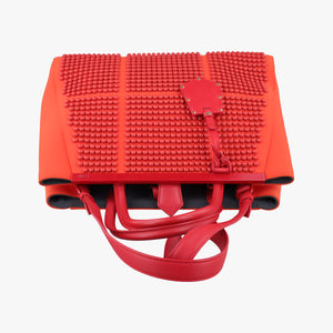Pre-owned Fendi 2 JOURS Orange x Red fabric x Leather 8BH250 shoulderbag | stylenewstar