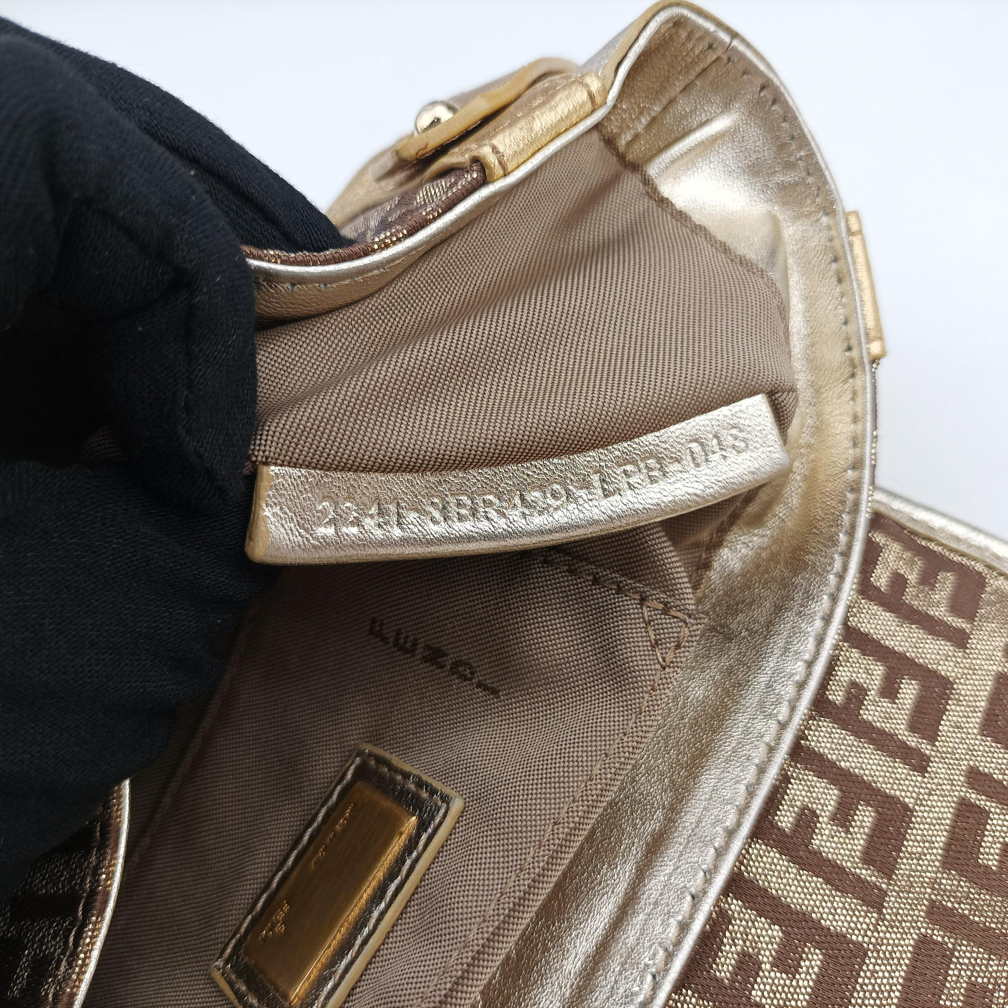 Pre-owned Fendi Zucchino Borsa golden×Multicolour canvas×leather 8BR429 shoulderbag | stylenewstar