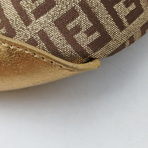 Pre-owned Fendi Zucchino Borsa golden×Multicolour canvas×leather 8BR429 shoulderbag | stylenewstar