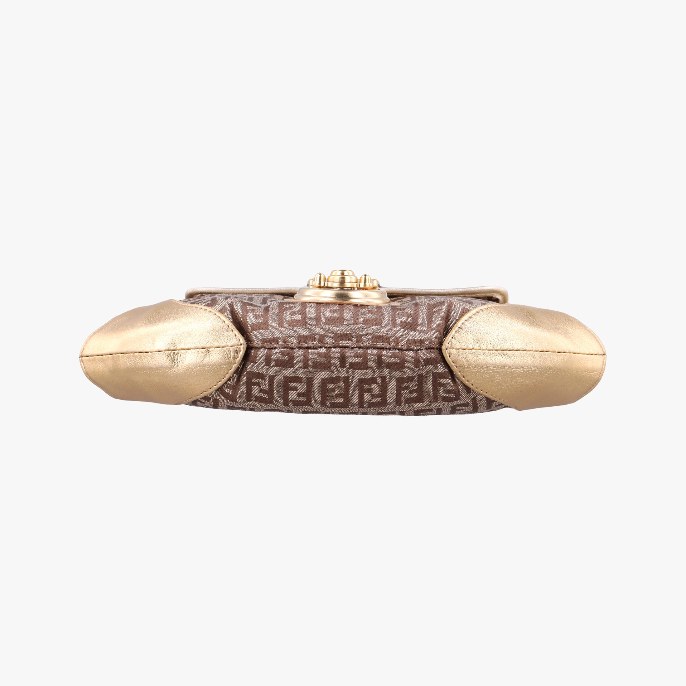 Pre-owned Fendi Zucchino Borsa golden×Multicolour canvas×leather 8BR429 shoulderbag | stylenewstar