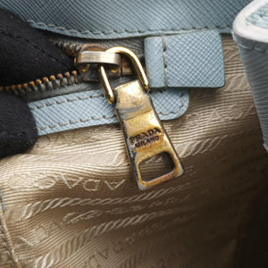 Pre-owned Prada Galleria Blue SAFFIANO Leather BN2274 handbag | stylenewstar