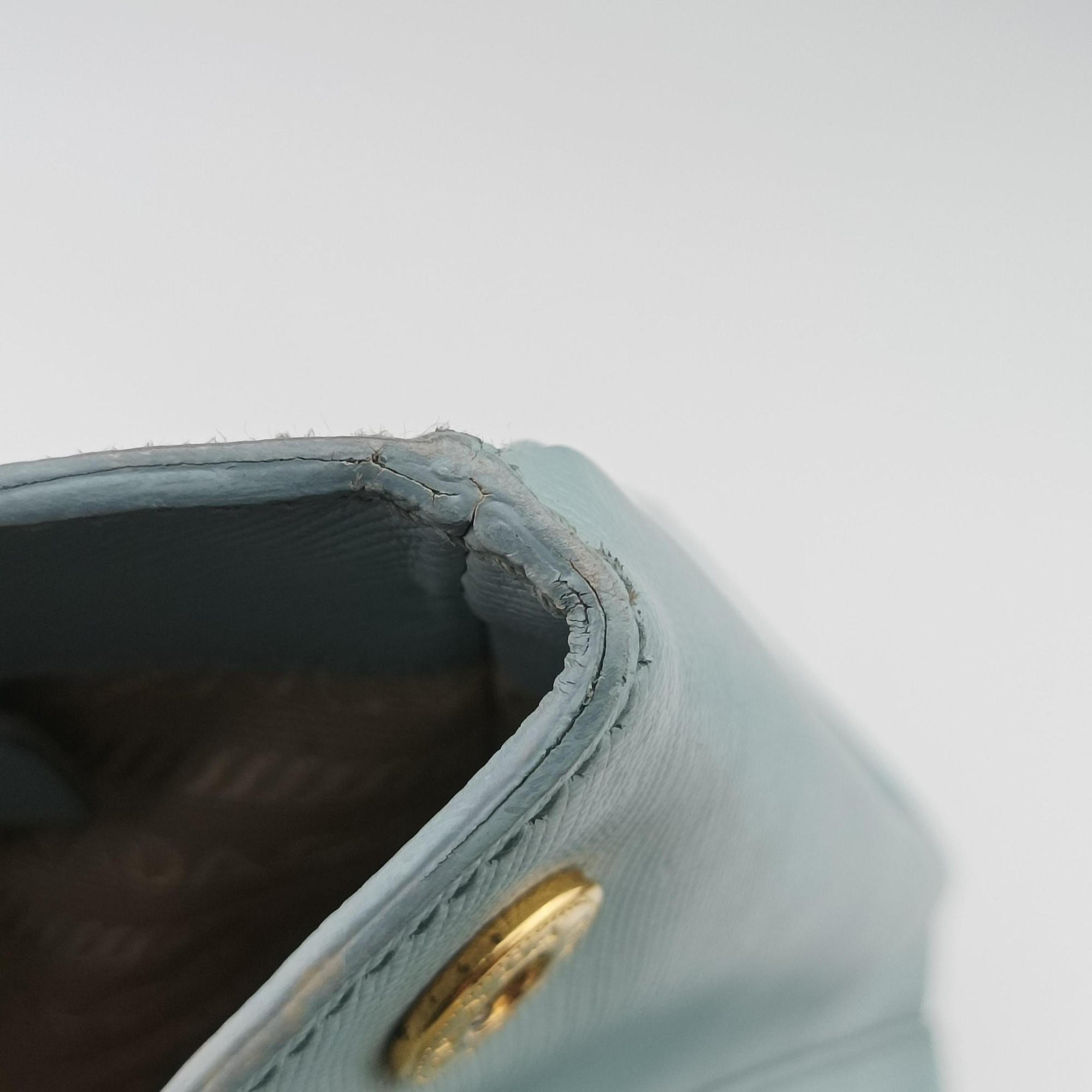 Pre-owned Prada Galleria Blue SAFFIANO Leather BN2274 handbag | stylenewstar
