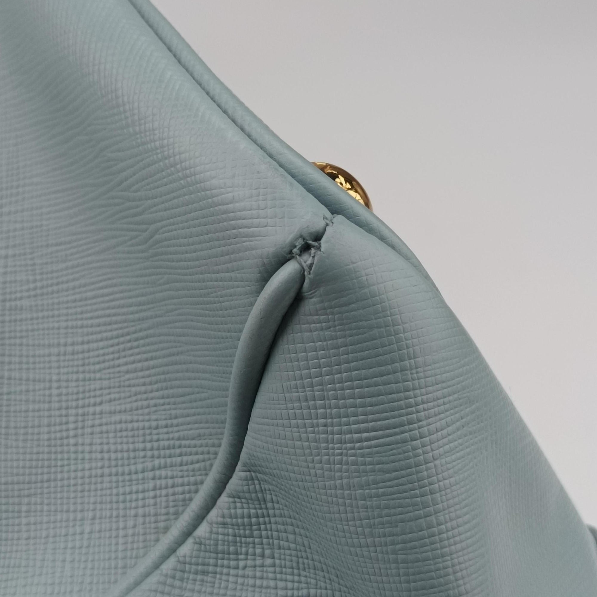 Pre-owned Prada Galleria Blue SAFFIANO Leather BN2274 handbag | stylenewstar