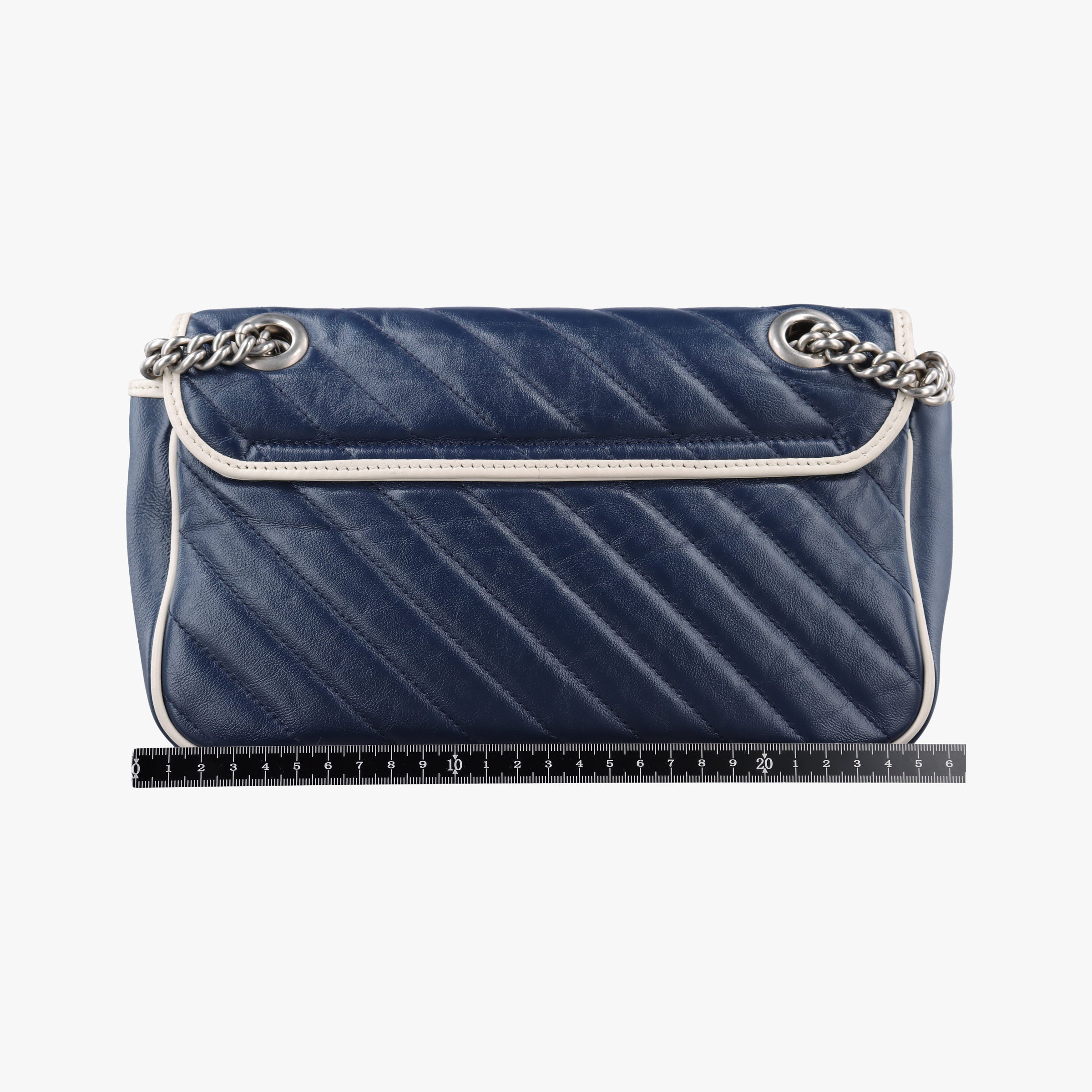 Pre-owned Gucci GG Marmont Blue Leather 443497 shoulderbag | stylenewstar