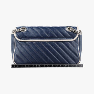 Pre-owned Gucci GG Marmont Blue Leather 443497 shoulderbag | stylenewstar