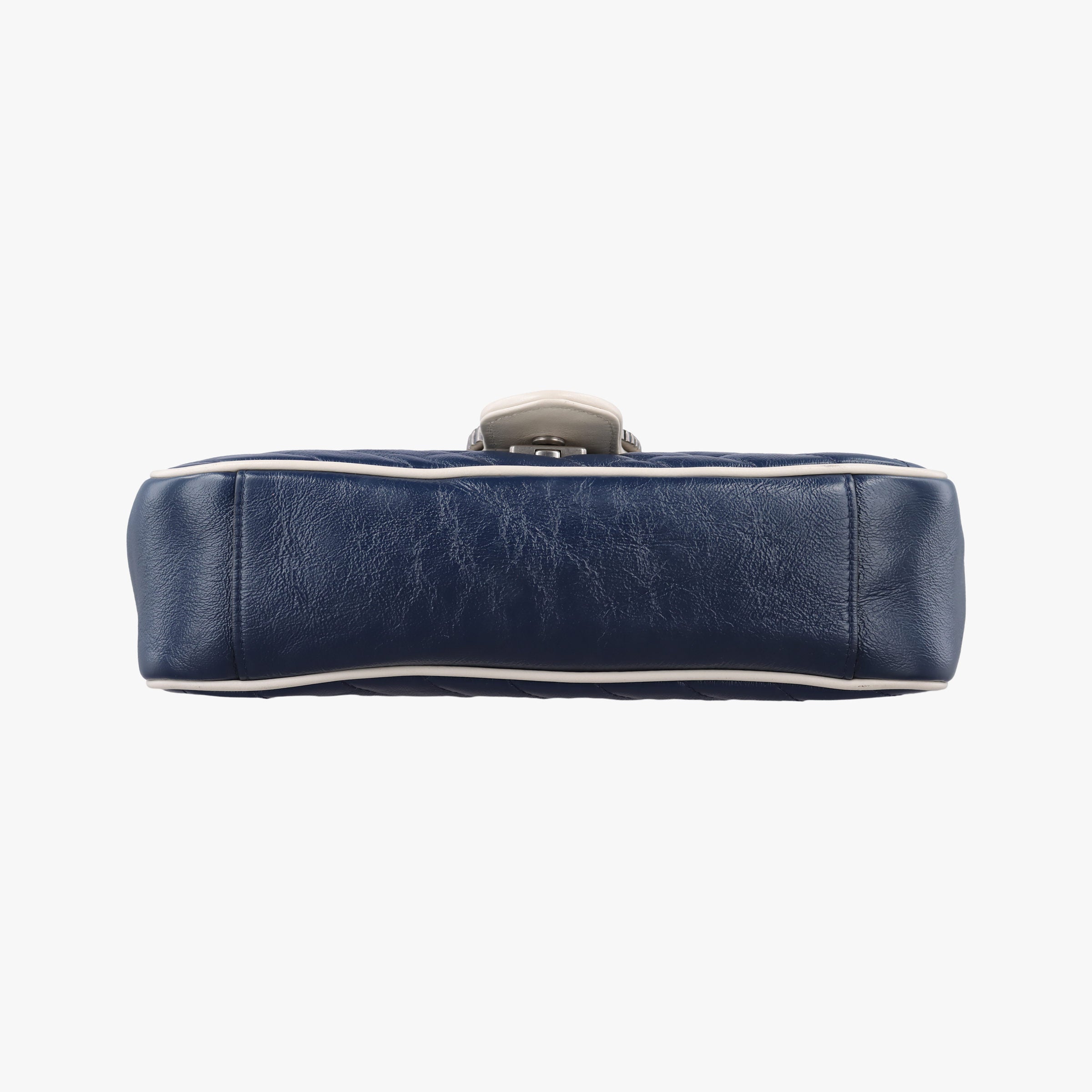 Pre-owned Gucci GG Marmont Blue Leather 443497 shoulderbag | stylenewstar