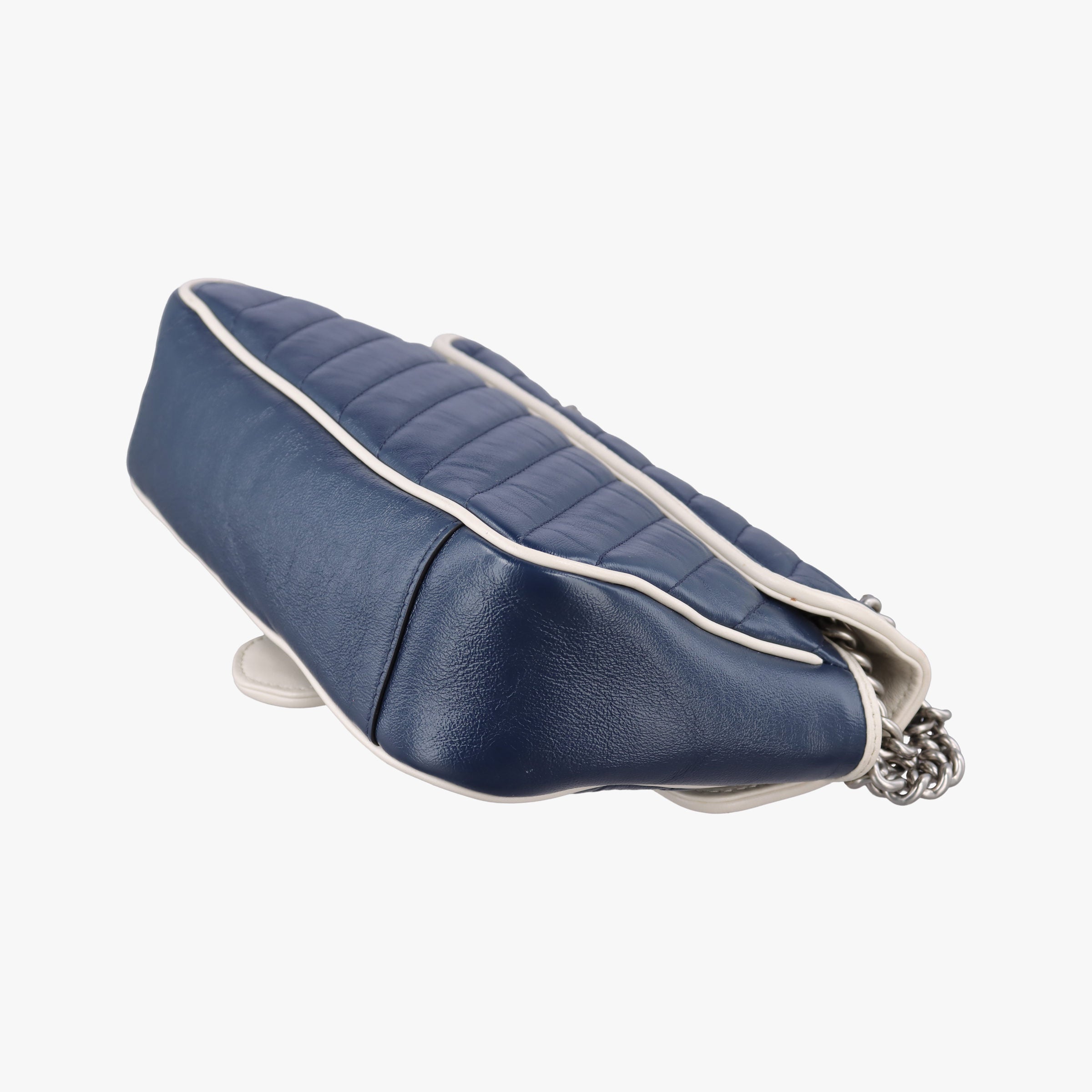 Pre-owned Gucci GG Marmont Blue Leather 443497 shoulderbag | stylenewstar