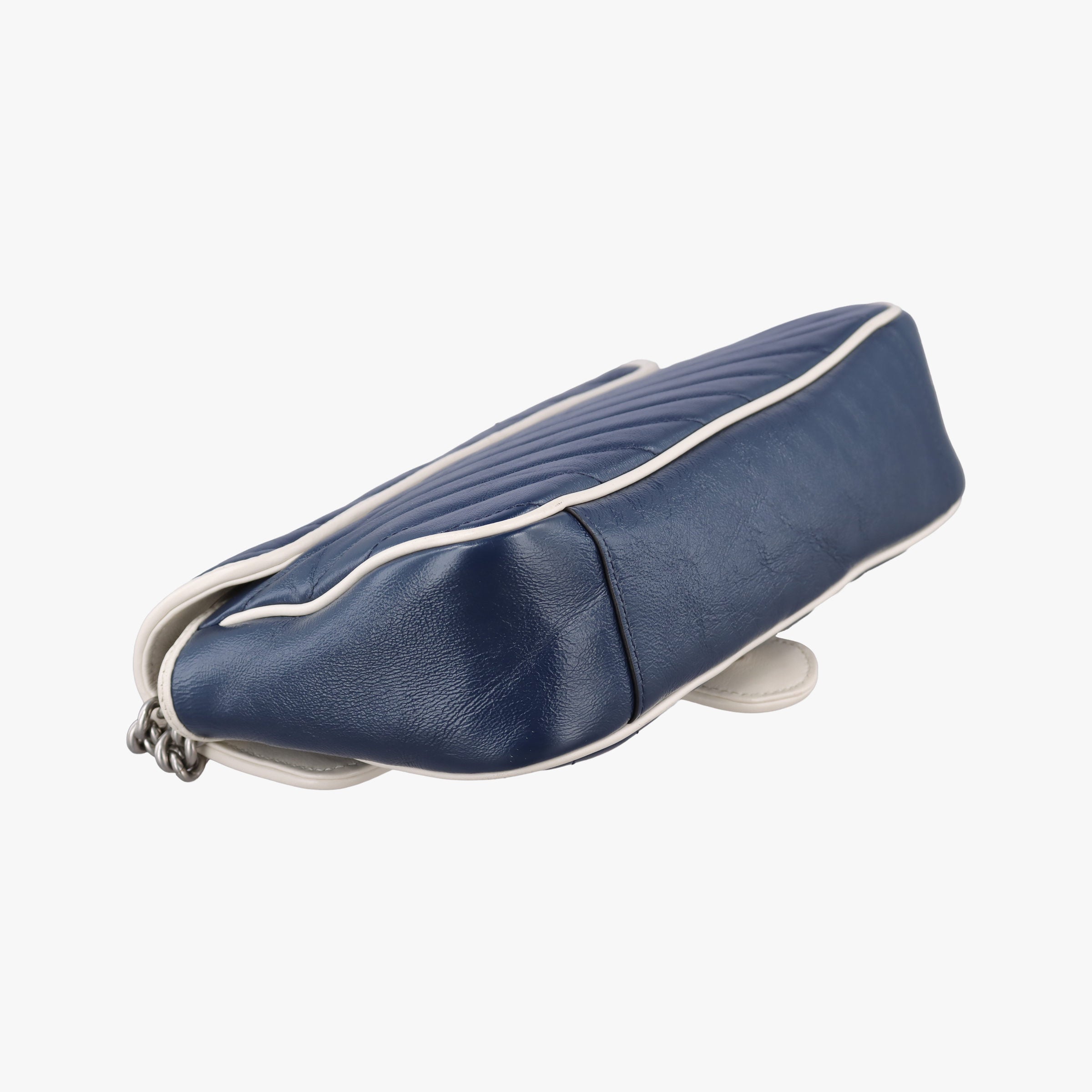 Pre-owned Gucci GG Marmont Blue Leather 443497 shoulderbag | stylenewstar